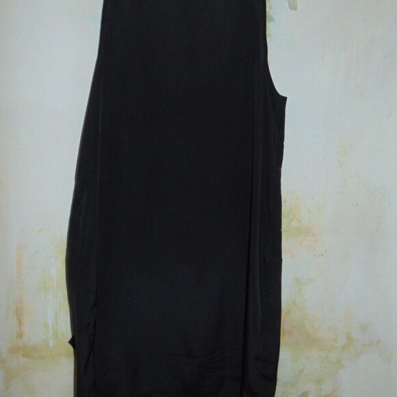 BCBG Generation Dress Womens Black Satiny Mini Wide Perforated Wrap Drape Boho - Picture 3 of 8